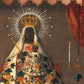 Black Madonna art print | Black Virgin Mary painting | Mexican folk art wall decor | Vintage religious icon | Antique Spanish art