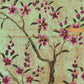 Falcon on a perch | Vintage India bird art | Malachite background | Antique Rajasthan print | Southeast Asia art | Animal, nature wall art