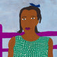 Young girl portrait | Ann Mae | Vintage African American folk art | Black artist | Americana wall art | Modern vintage wall décor