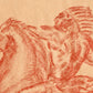 Native American on horseback drawing | American artist Ivan Meštrović | Crayon on cardboard art print | 19th century Indigenous wall art