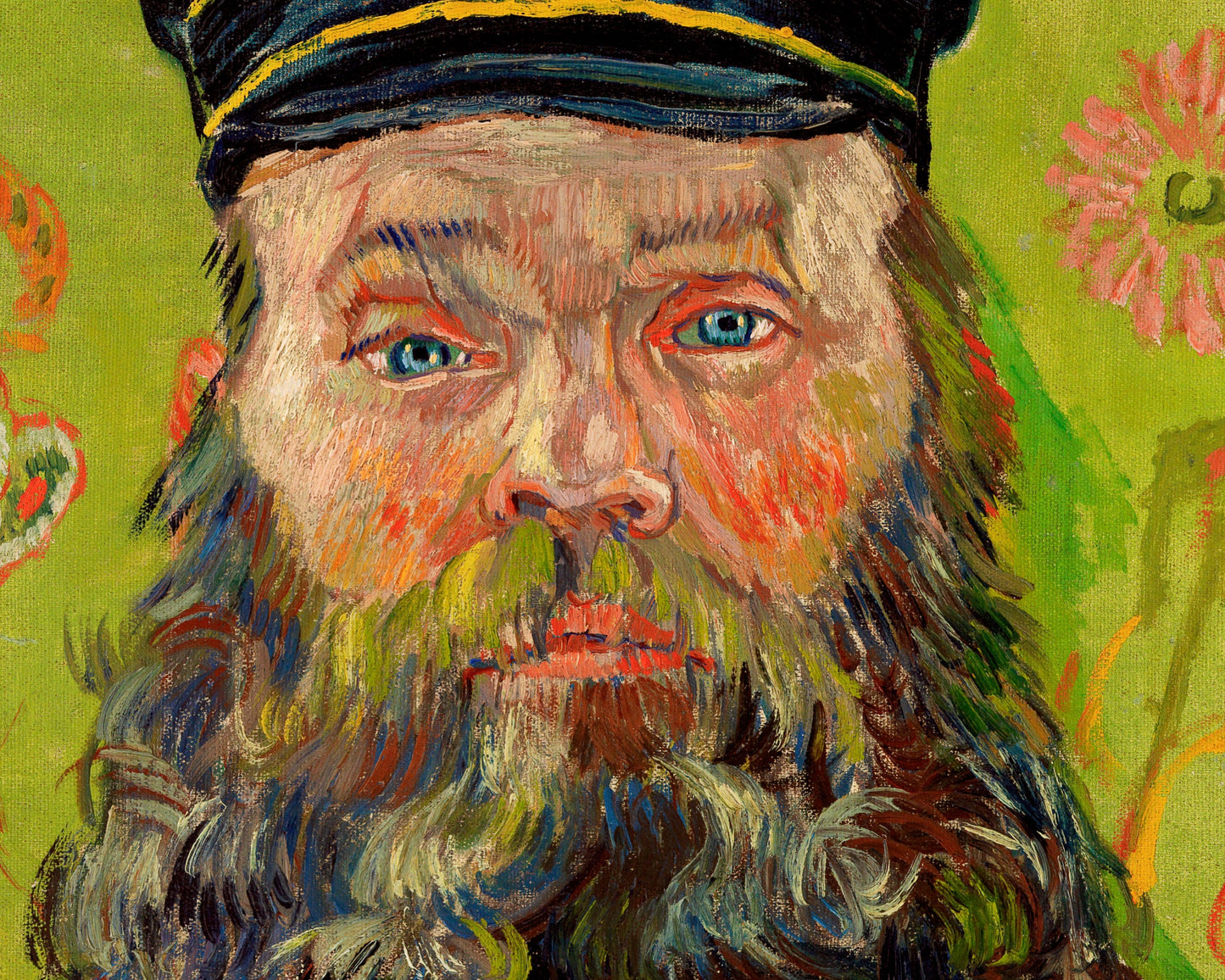 Vintage postal worker | Van Gogh's The Postman | 19th century male portrait | Bearded man art | Men in fine art |