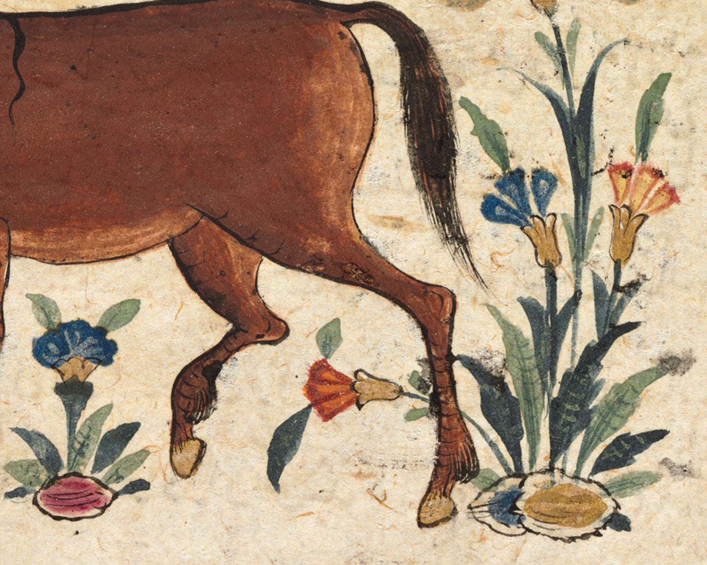 Vintage donkey painting | Persian folk art | Middle Eastern manuscript illustration | Animal fine art | Antique ass