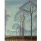 Misty landscape art print | Row of Trees | Dreamy landscape painting | Mystical forest | Atmospheric wall art | Weather art | Jan Mankes