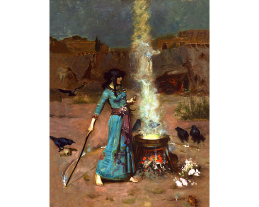 The Magic Circle by John William Waterhouse (English, 1849 - 1917)