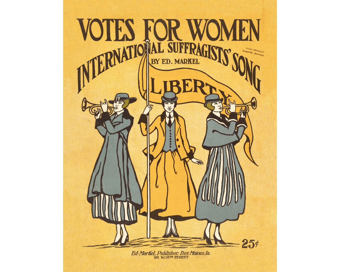 Votes for Women vintage print | Suffragette movement song sheet | Art nouveau wall decor | Historical political painting | Feminism in art