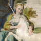 Vintage unicorn print | Maiden & the Unicorn | Renaissance painting | Fantasy wall art | Domenichino | Italian artist | 17th century fresco