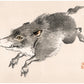 Vintage Japanese wolf art print | Kōno Bairei Woodblock | Wild animal wall art | Running, smiling wolf | Modern, minimal | Asian animal art