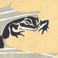 Vintage frog art | Frogs in a pond on a lily pad | Woodcut wall decor | Asian art | Japanese water, swamp animal | Asai Chû