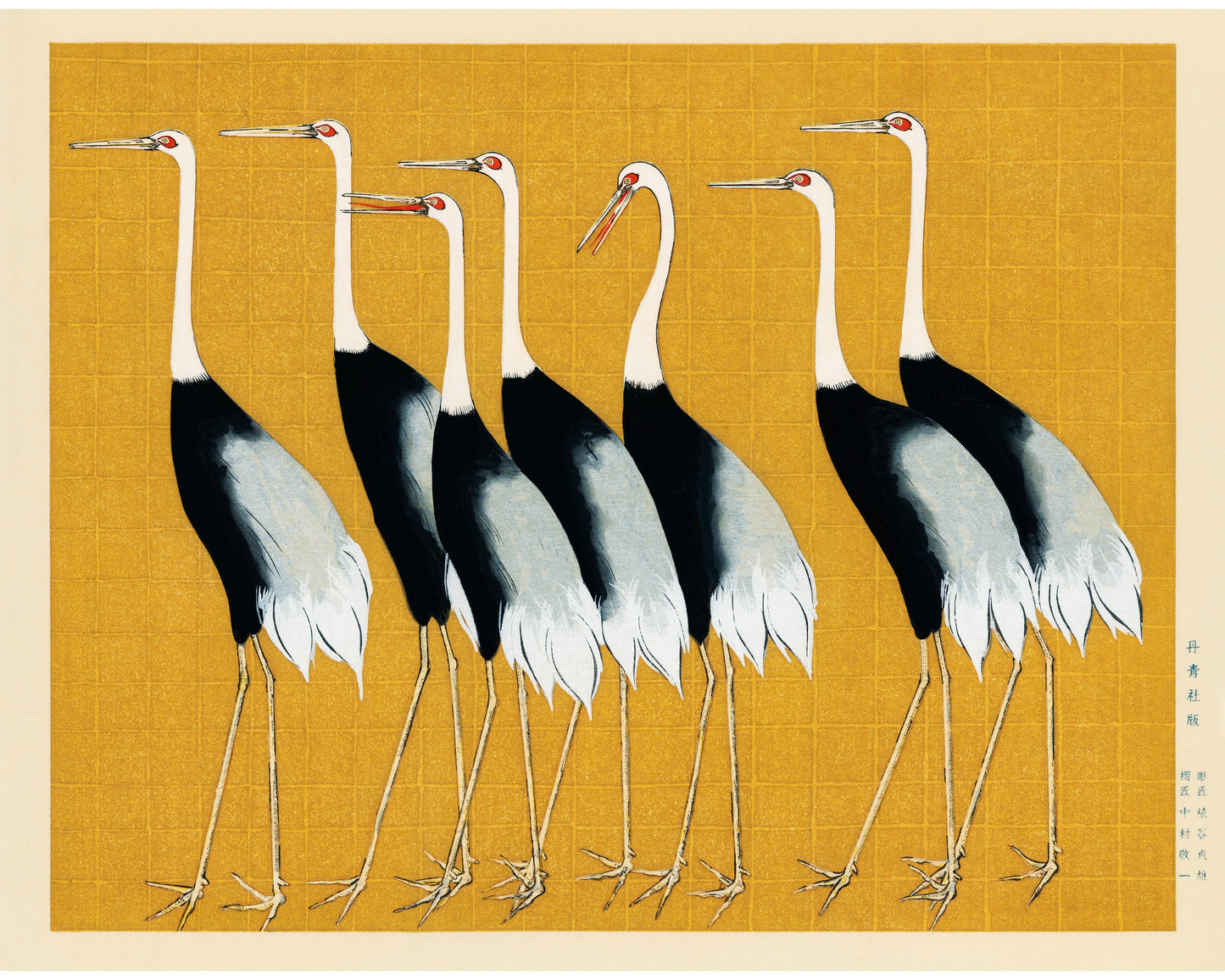Colorful vintage crane | Ogata Korin | Water bird art | Natural History print | Animal wall art | Modern vintage décor | Eco-friendly gift