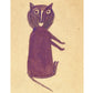 Purple cat | Bill Traylor Americana art | Animal folk art | Naive drawing | Outsider painting | African American self-taught artist