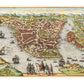 Antique Roman map | Bird's eye view of Constantinople | Vintage European cartography | Travelers wall art | Modern vintage Decor