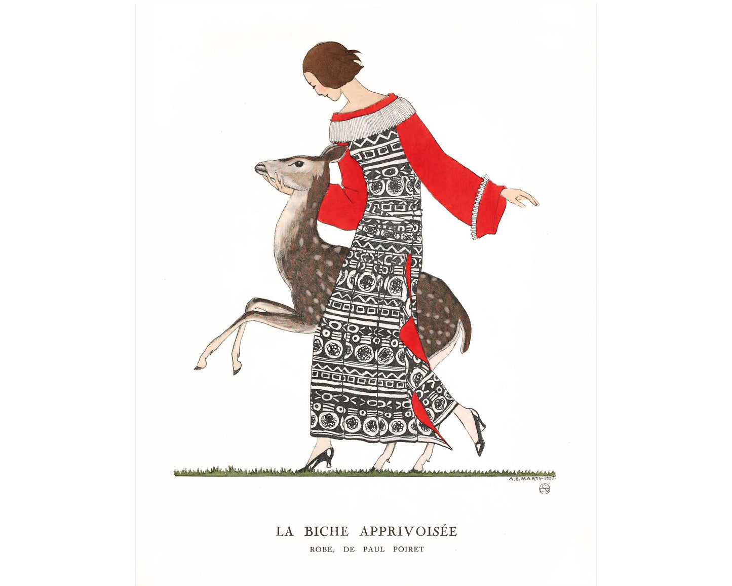 Vintage French Christmas Decor - 1920's Fashion Plate - The Tame Doe