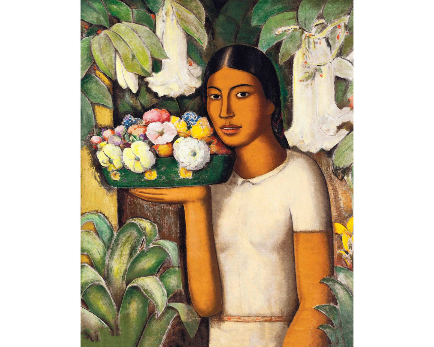 Woman with flowers by Alfredo Ramos Martinez