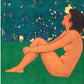 Vintage nude on grass fine art print | Maxfield Parrish | Feminine art | Art nouveau wall art | Magazine cover art | American illustrator