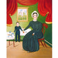 American folk art portrait | Mother and son | Americana wall art | Primitive, Naive fine art | 19th century fashion plate | Kitchen decor