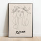 Picasso - War And Peace Female, Exhibition Vintage Line Art Poster, Minimalist Line Drawing, Ideal Home Decor or Gift Print