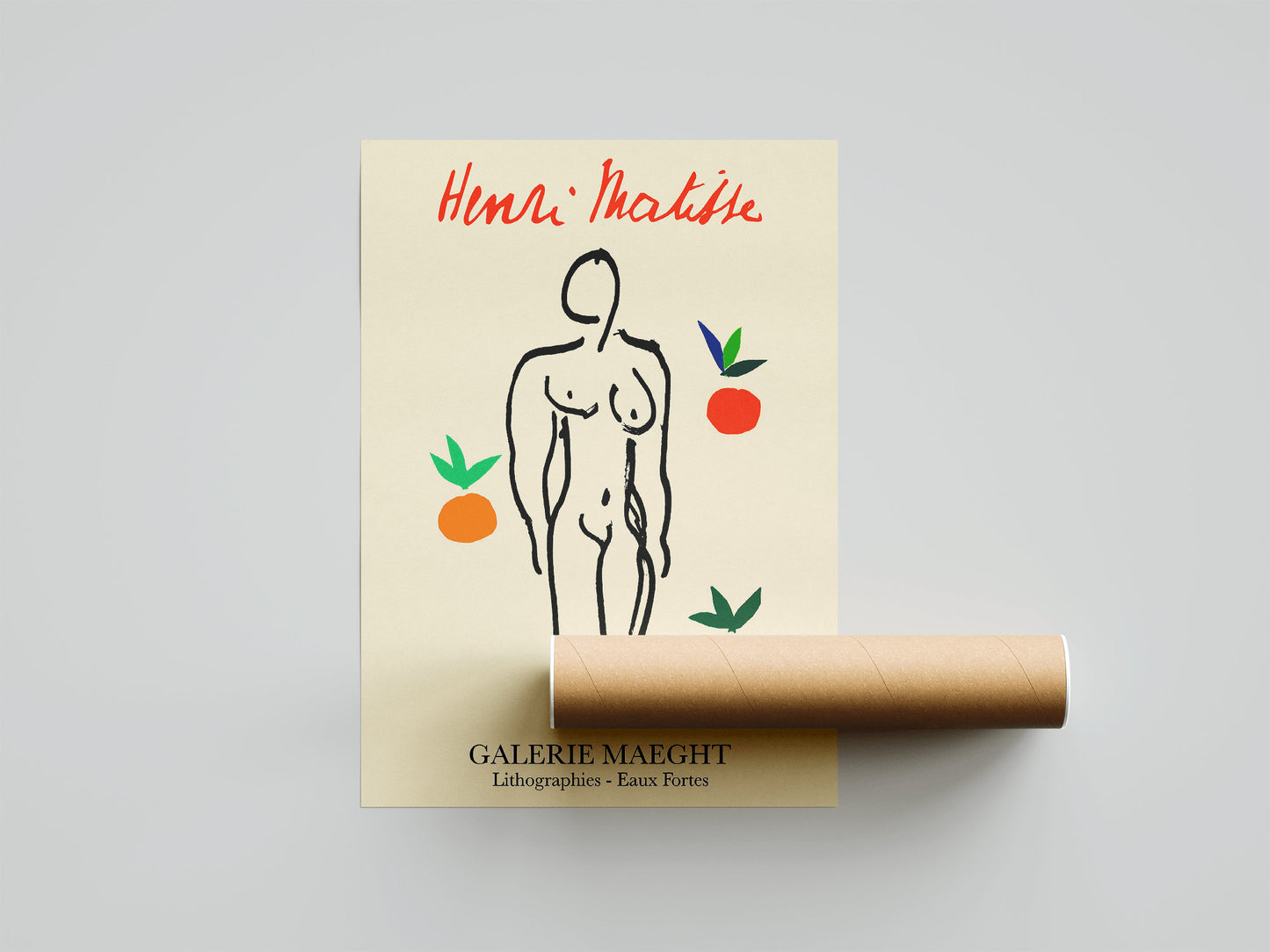Henri Matisse Nude with Oranges Exhibition Poster, Home Decor Wall Art