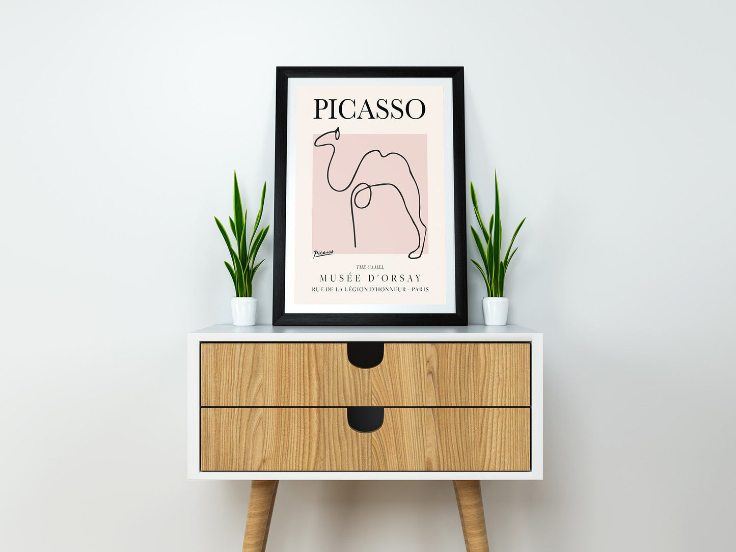 Picasso - Camel, Exhibition Vintage Line Art Poster, Minimalist Line Drawing, Ideal Home Decor or Gift Print