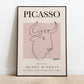 Picasso - Bull's Head, Exhibition Vintage Line Art Poster, Minimalist Line Drawing, Ideal Home Decor or Gift Print