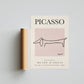 Picasso - Dog, Exhibition Vintage Line Art Poster, Minimalist Line Drawing, Ideal Home Decor or Gift Print