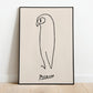 Picasso - Owl, Exhibition Vintage Line Art Poster, Minimalist Line Drawing, Ideal Home Decor or Gift Print
