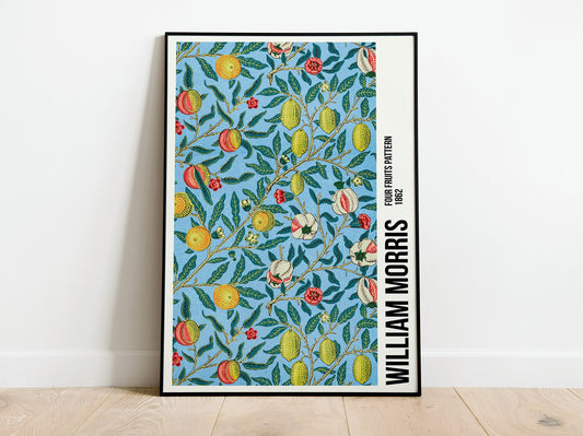 William Morris Exhibition Poster, Four Fruits Pattern, Art Nouveau, Wallpaper, Pomegranate Pattern, Home Decor, Wall Art