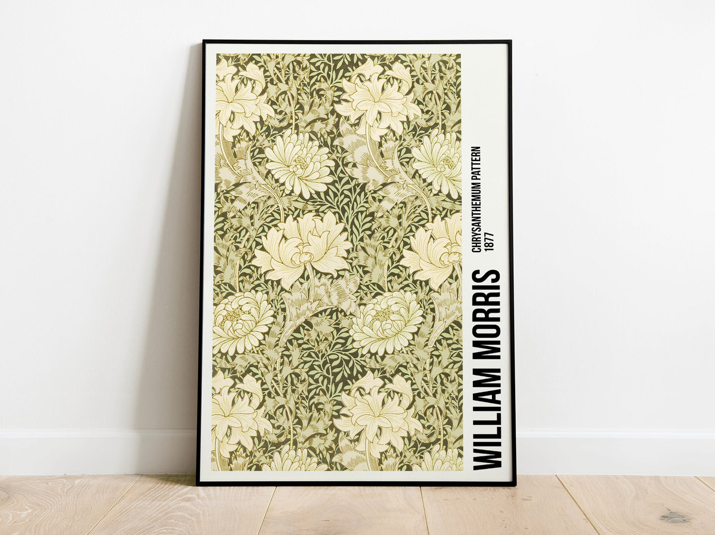 William Morris - Chrysanthemum Flower Pattern Exhibition Poster Print, Art Nouveau, Wall Art, Home Decor