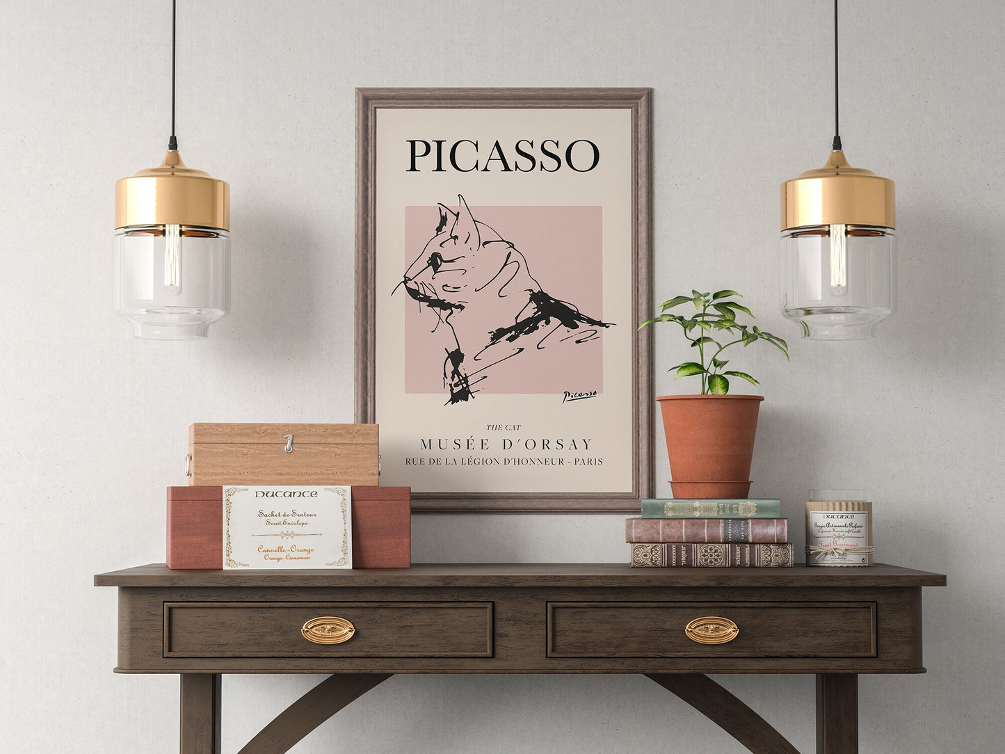 Picasso - Cat, Exhibition Vintage Line Art Poster, Minimalist Line Drawing, Ideal Home Decor or Gift Print