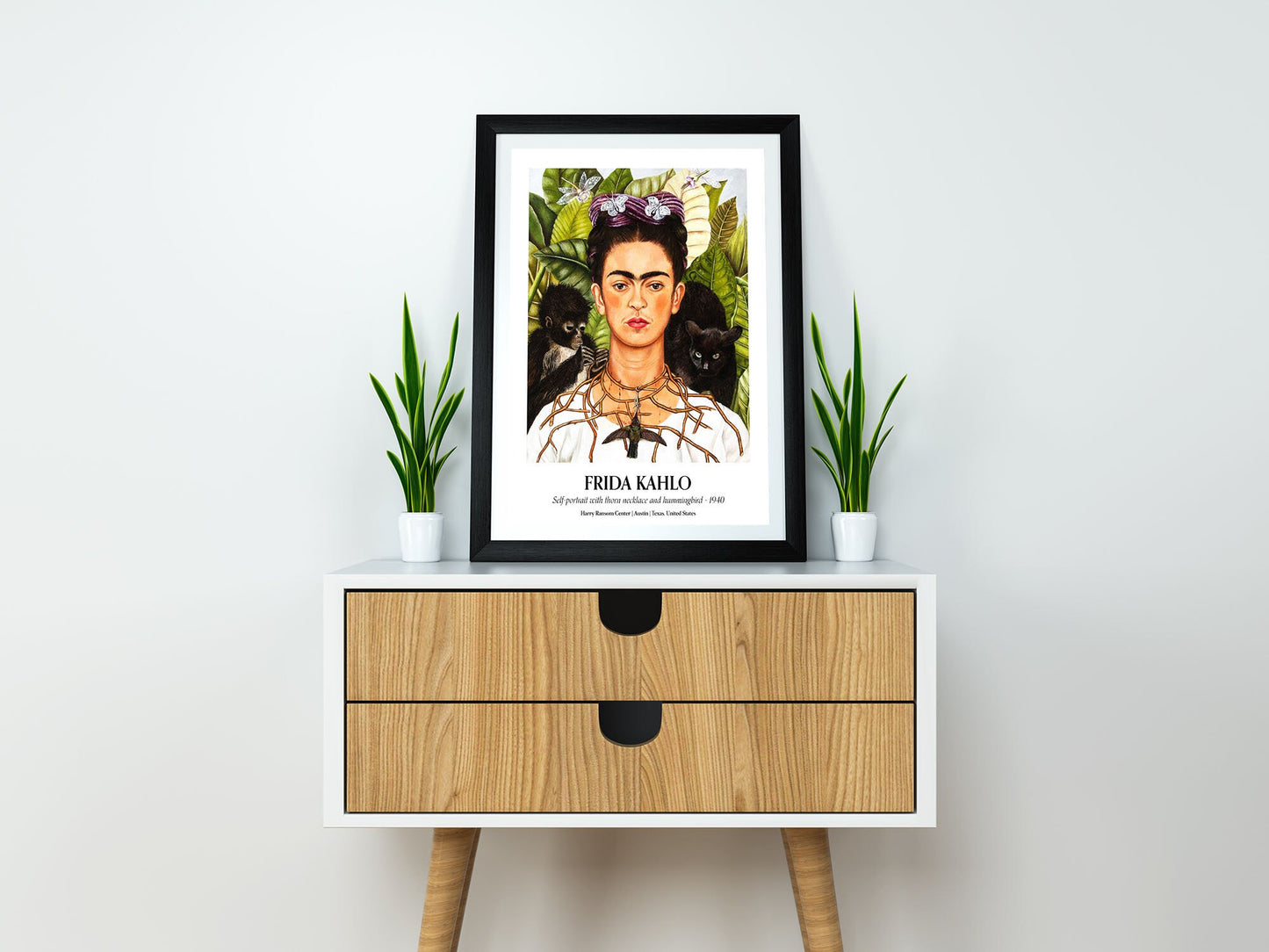 Frida Kahlo - Self Portrait Exhibition Poster, Vintage Home Decor, Wall Art Poster Print