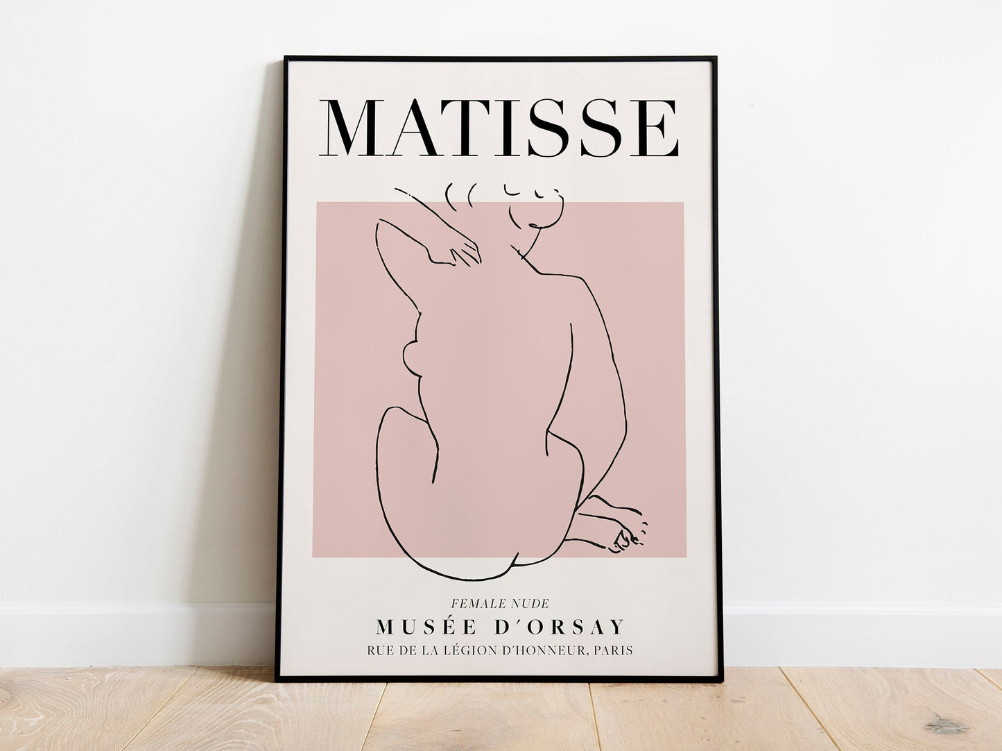 Henri Matisse - Female Nude, Exhibition Vintage Line Art Poster, Minimalist Line Drawing Wall Art, Ideal Home Decor or Gift Print