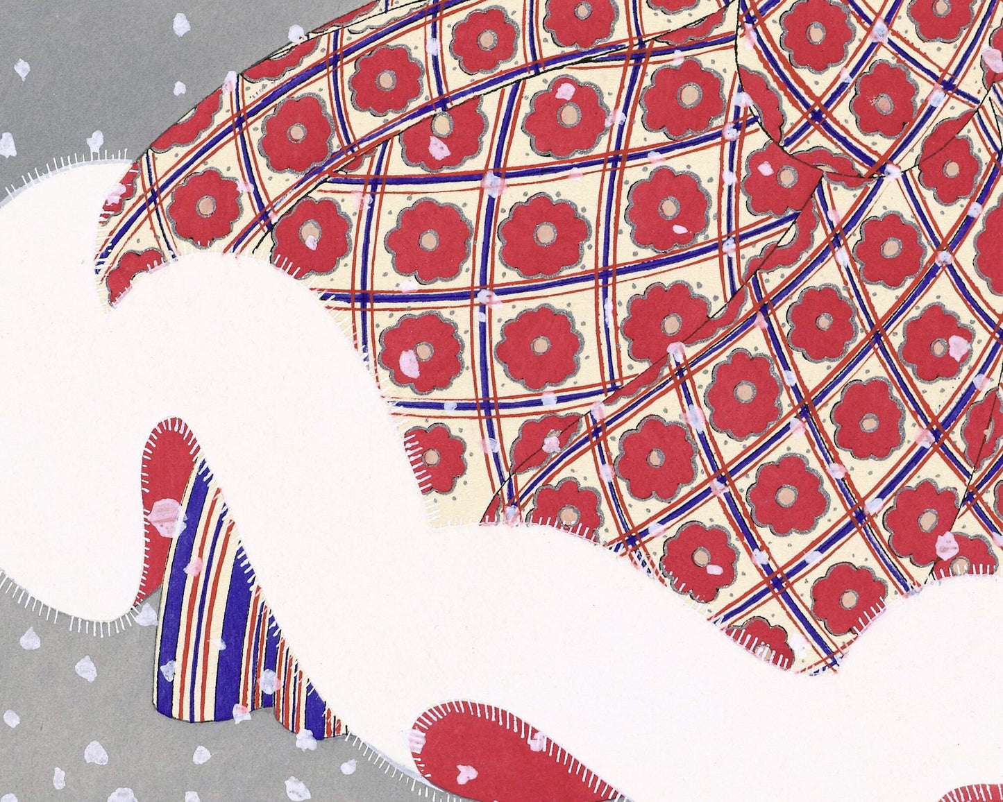 Vintage French fashion | Snow Flakes are the Butterflies of the Season | Paris fashion plate | Christmas art deco art | Female artist