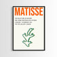 Henri Matisse Tate Exhibition Poster, London 1953