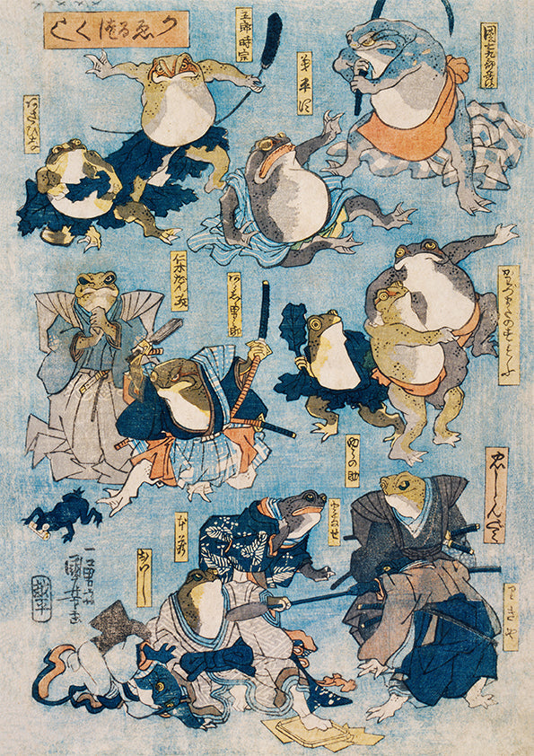 Samurai Frogs by Utagawa Kuniyoshi