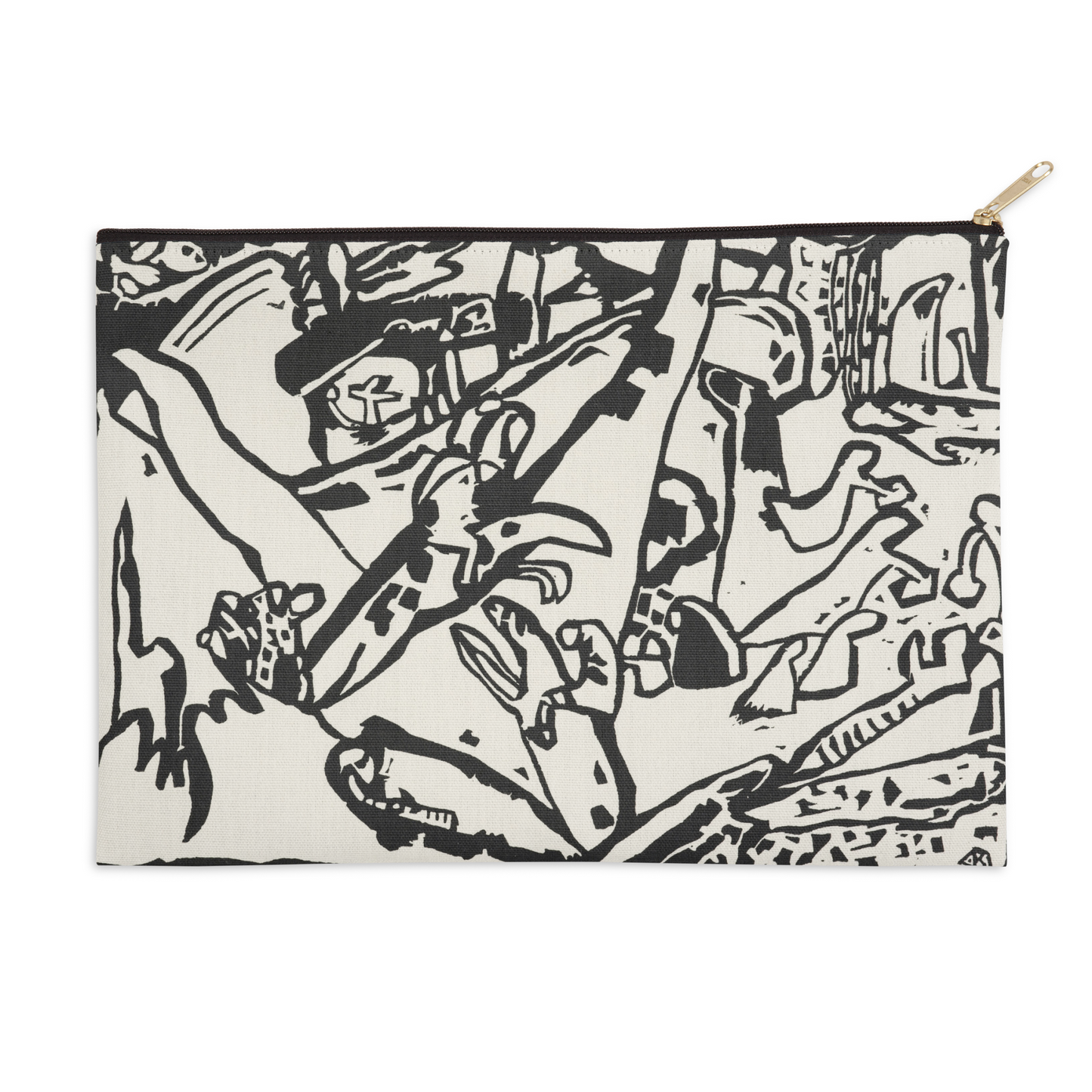 Black and White Wassily Kandinsky Composition 2 Zip Pouch