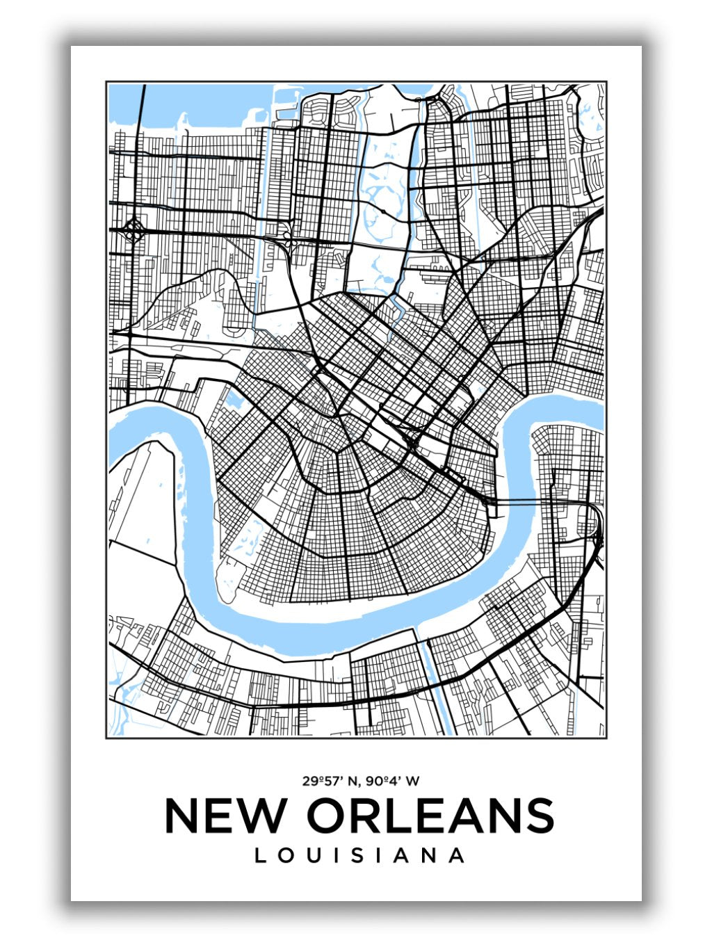 Map of New Orleans Louisiana