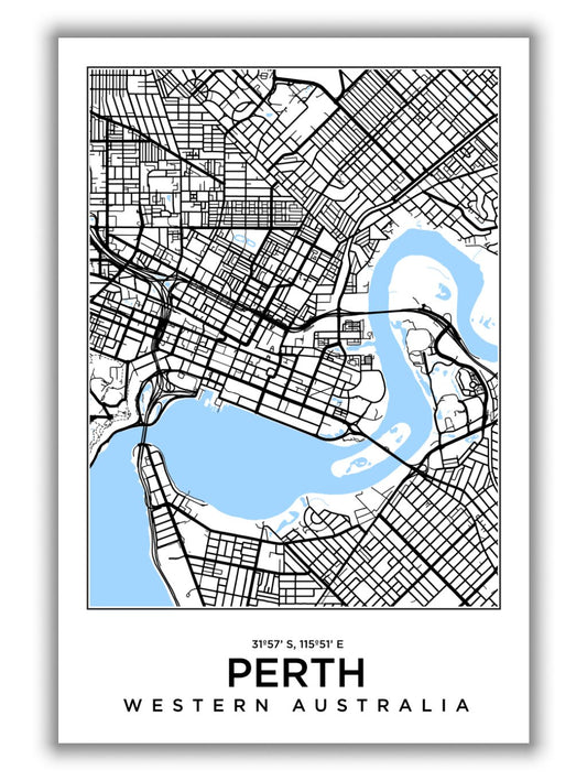 Map of Perth Western Australia