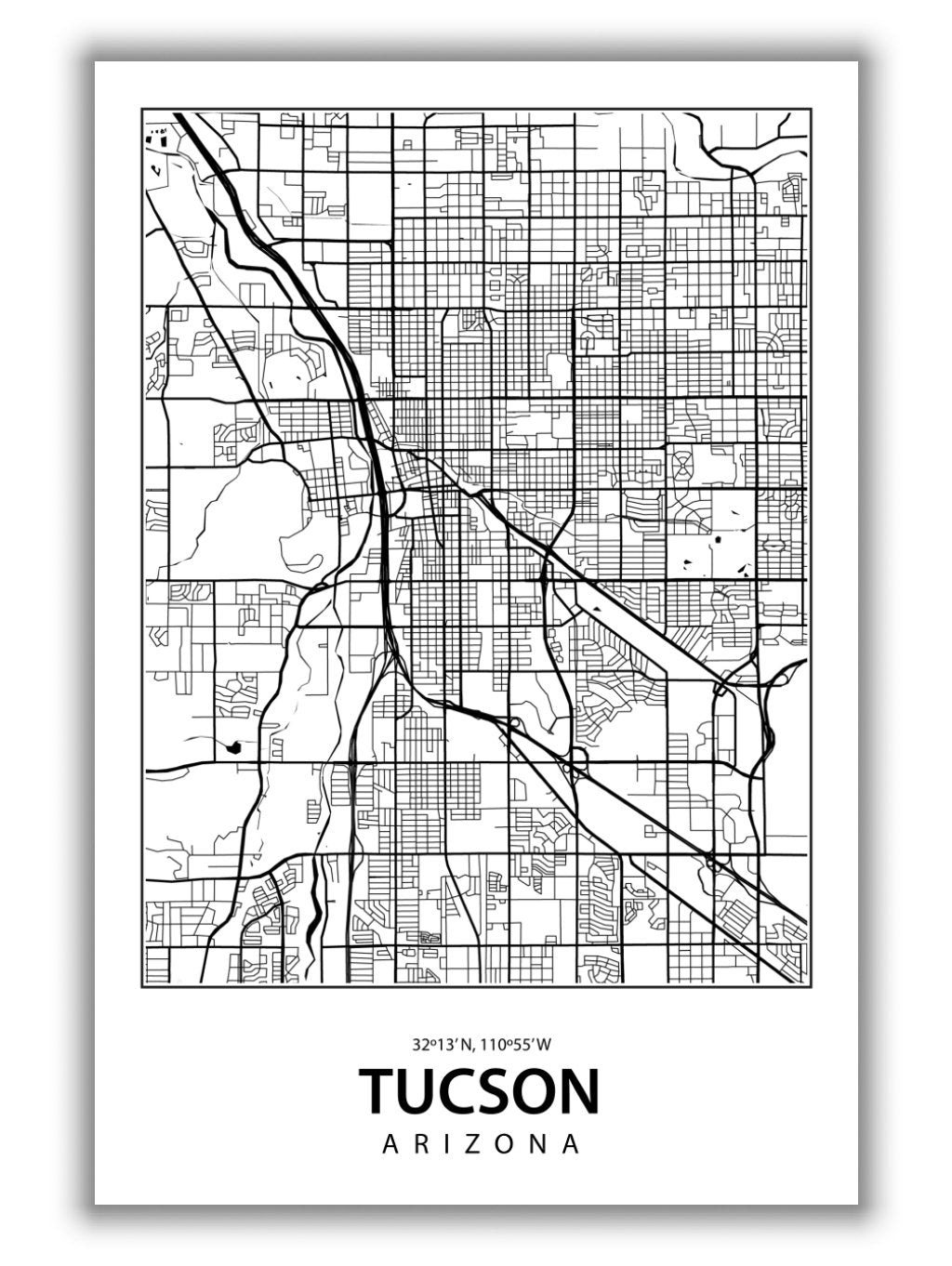 Map of Tuscon Arizona