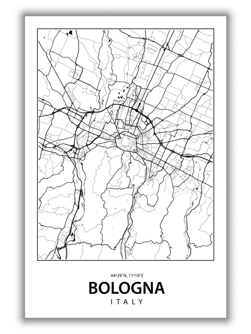 Map of Bologna Italy