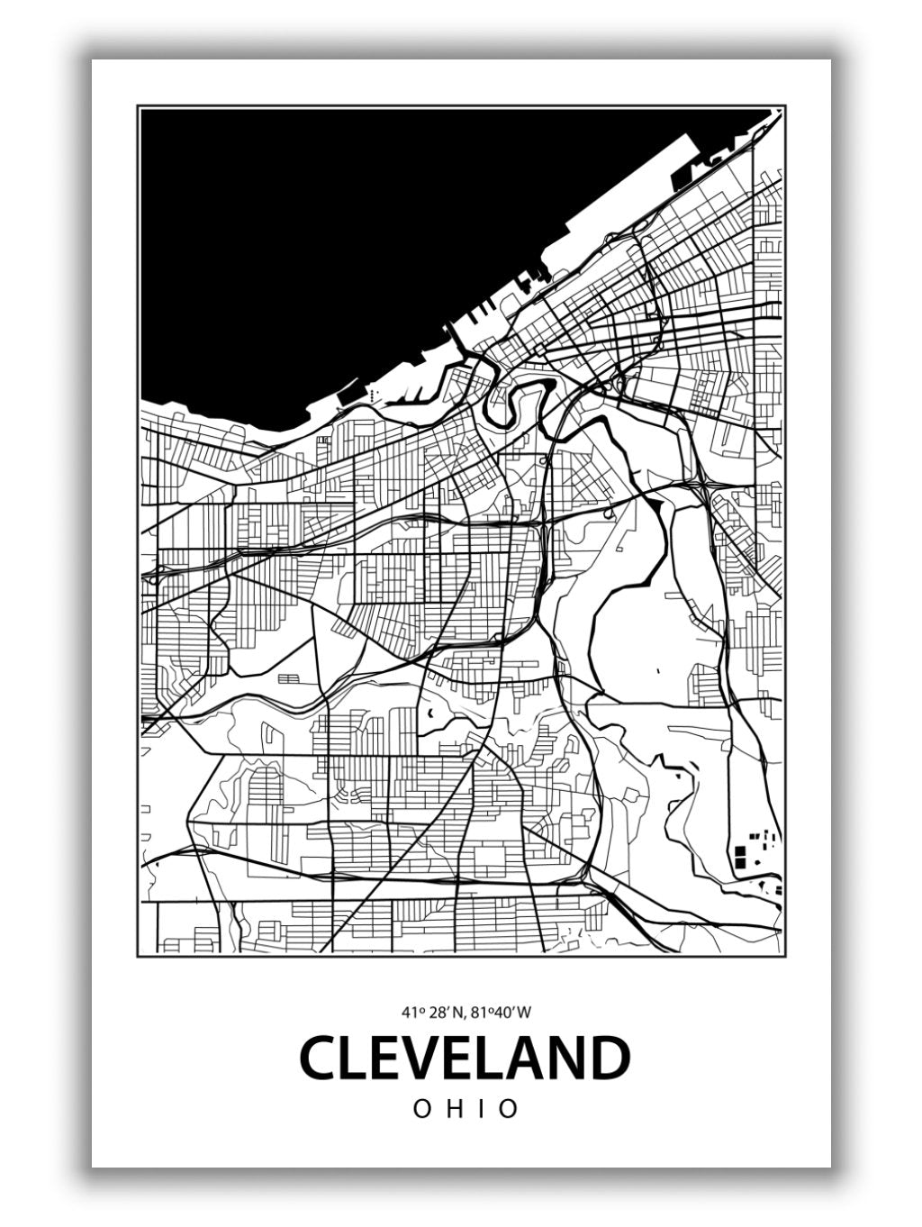 Map of Cleveland Ohio