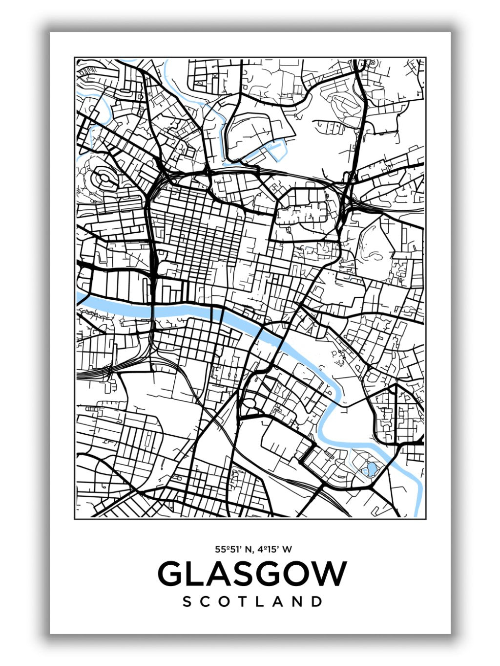 Map of Glasgow Scotland