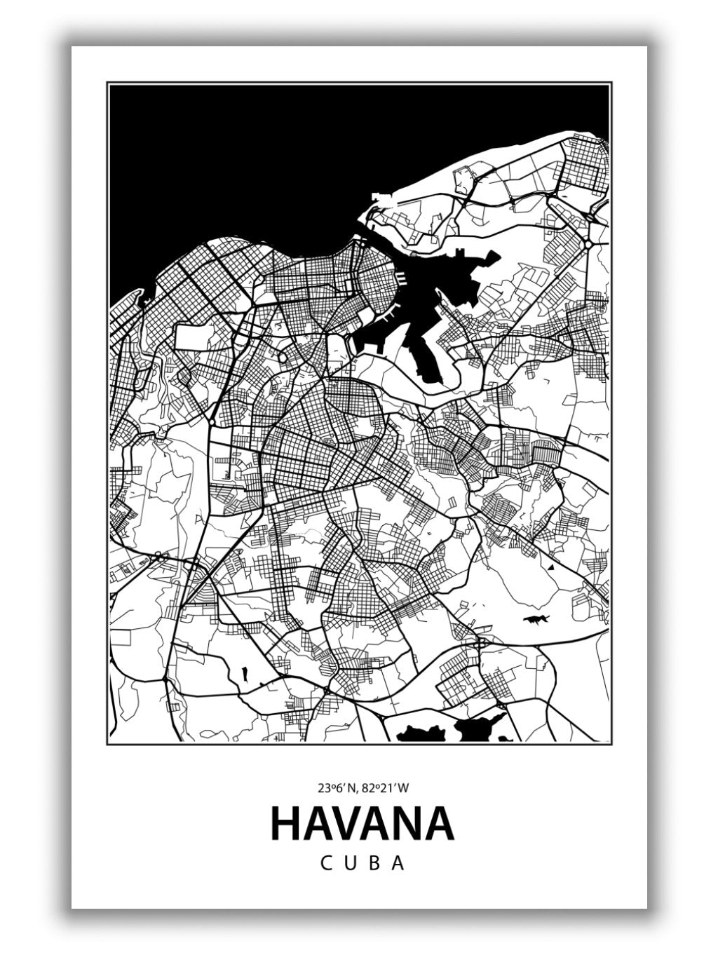 Map of Havana Cuba