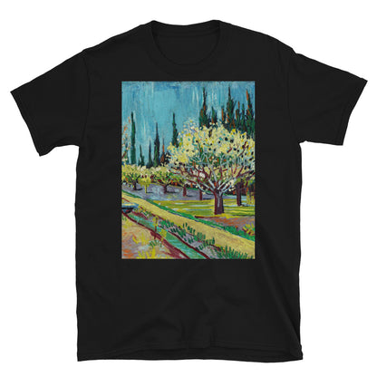 orchard bordered by cypresses 1888 by vincent van gogh T-shirt