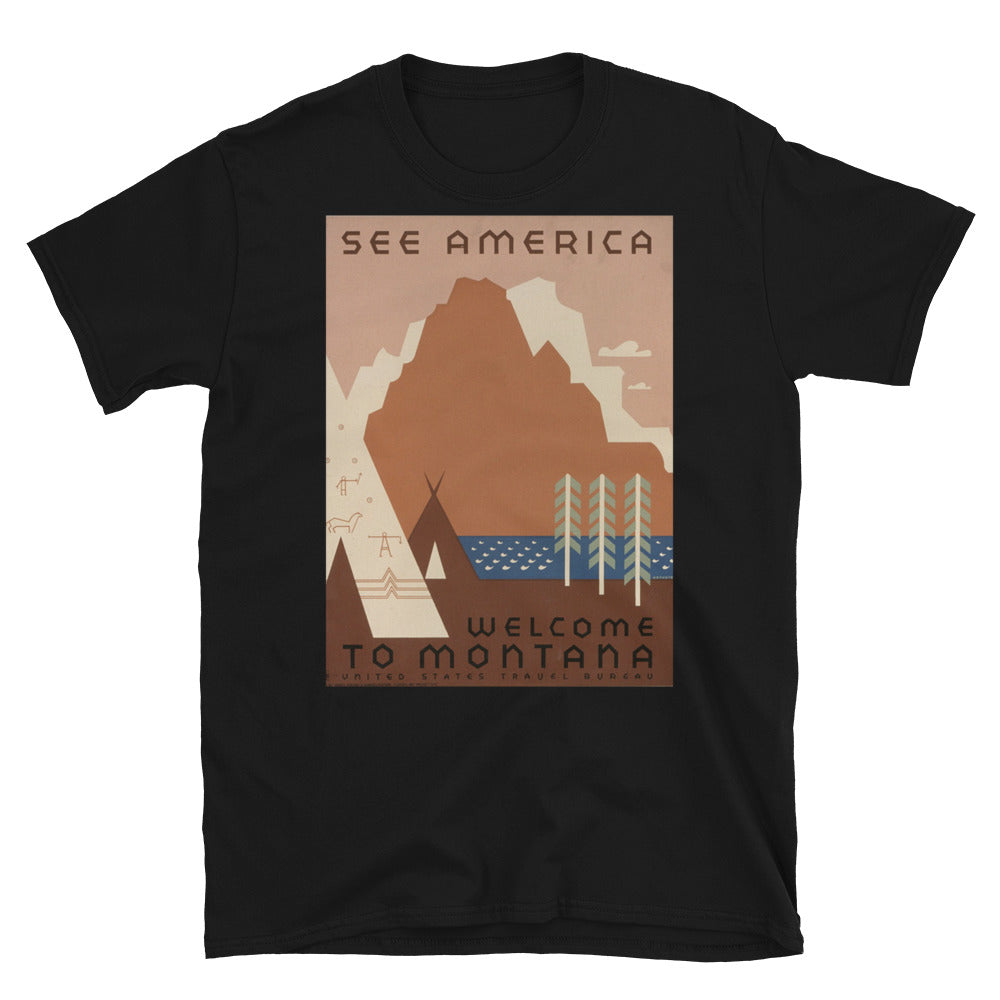 Vintage Montana Tourism - Vintage Welcome to Montana T-shirt