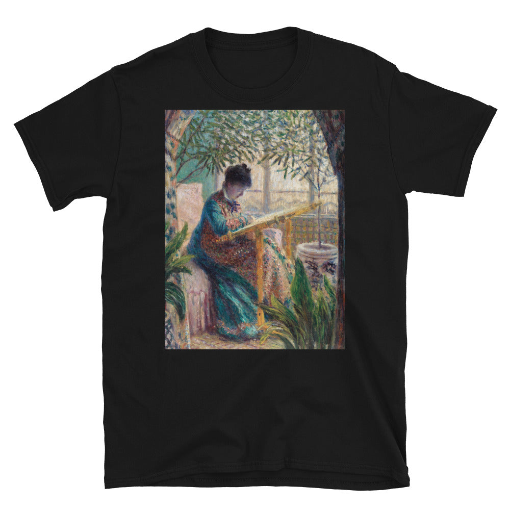 French Impressionist Portrait of Woman Drawing in a Garden T-shirt
