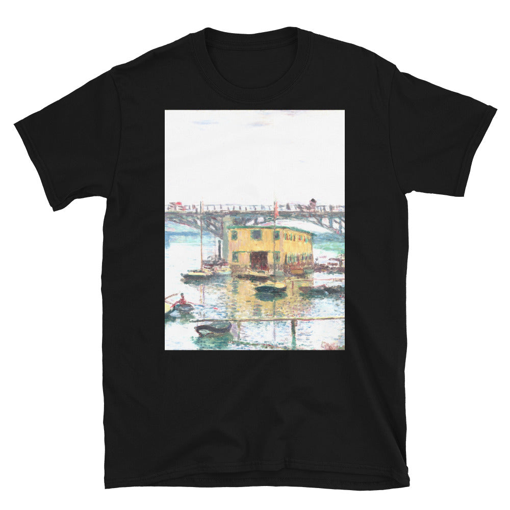 monet bridge boats painting T-shirt