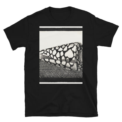 Black and White Sea Shell (Schelp, naar links T-shirt