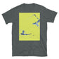 Japanese Mountains remix in lime green T-shirt