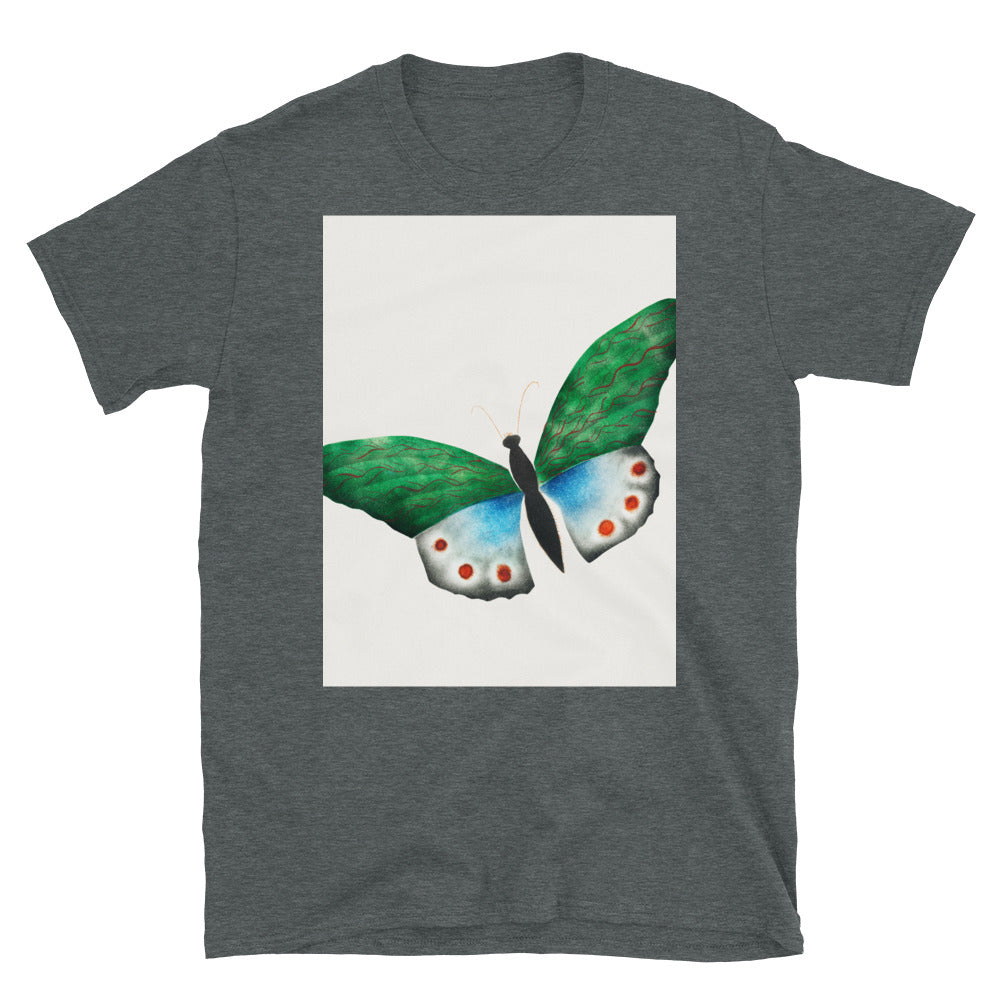Vintage Butterfly Print - Green Butterfly T-shirt
