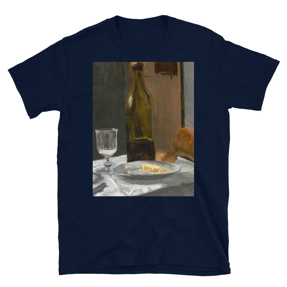 French Impressionist Still Life Painting of Bread,  Wine, T-shirt