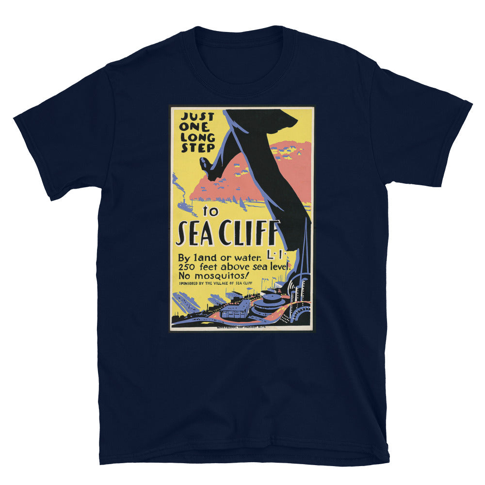 Vintage Sea Cliff New York Travel Poster T-shirt